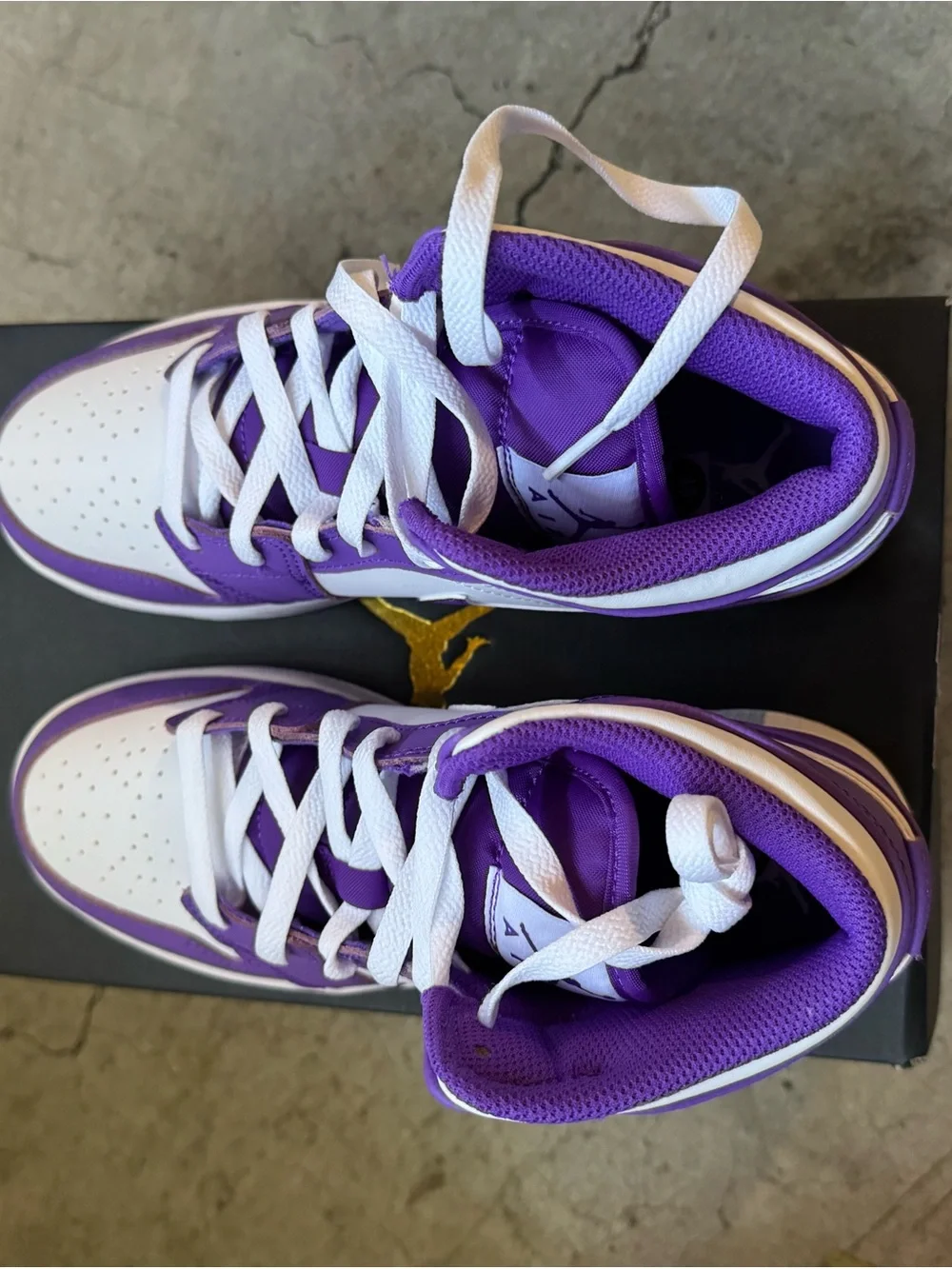 Nike Air Jordan 1 Mid White & Purple Sneakers